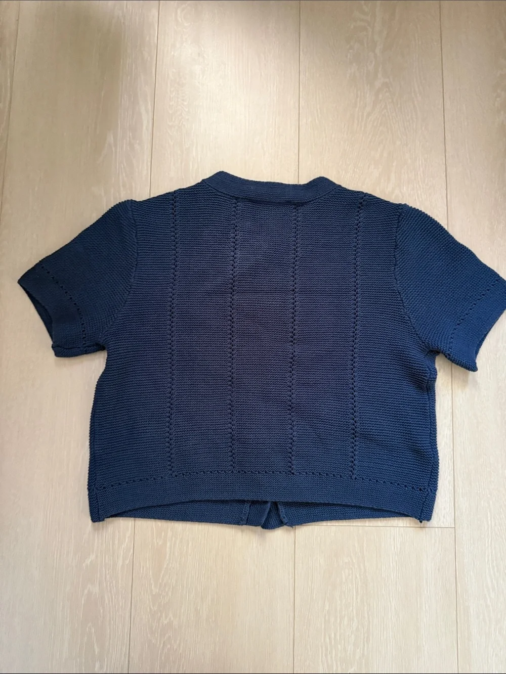 LOFT Short-Sleeve Knit Cardigan in Blue - Picture 9 of 9
